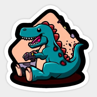 gamer dinosaur Sticker